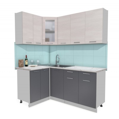 Кухонный гарнитур Мила 1,2х1,8 м (Вудлайн кремовый/Антрацит) фабрика Интерлиния Кухонный гарнитур Мила 1,2х1,8 м (Вудлайн кремовый/Антрацит) фабрика Интерлиния