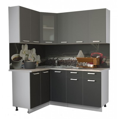 Кухонный гарнитур Мила 1,2х1,8 м (Серебро/Антрацит) фабрика Интерлиния Кухонный гарнитур Мила 1,2х1,8 м (Серебро/Антрацит) фабрика Интерлиния