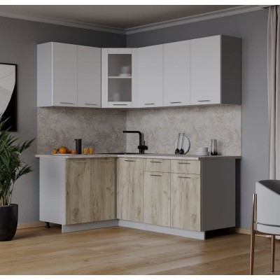 Кухонный гарнитур Мила 1,2х1,8 м (Белый Платинум/Дуб серый) фабрика Интерлиния Кухонный гарнитур Мила 1,2х1,8 м (Белый Платинум/Дуб серый) фабрика Интерлиния