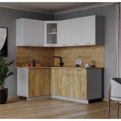 Кухонный гарнитур Мила 1,2х1,8 м (Белый Платинум/Дуб золотой) фабрика Интерлиния Кухонный гарнитур Мила 1,2х1,8 м (Белый Платинум/Дуб золотой) фабрика Интерлиния