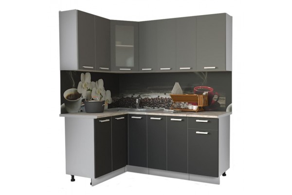 Кухонный гарнитур Мила 1,2х1,9 м (Дуб золотой/Антрацит) фабрика Интерлиния