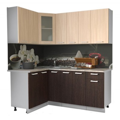 Кухонный гарнитур Мила 1,2х1,9 м (Дуб молочный/Дуб венге) фабрика Интерлиния Кухонный гарнитур Мила 1,2х1,9 м (Дуб молочный/Дуб венге) фабрика Интерлиния