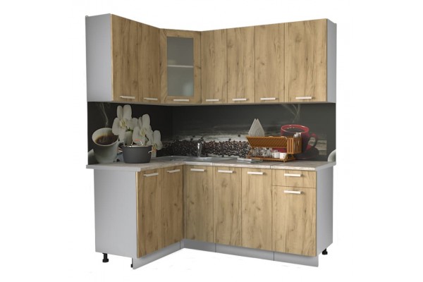 Кухонный гарнитур Мила 1,2х1,9 м (Дуб золотой/Дуб золотой) фабрика Интерлиния