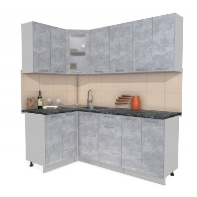 Кухонный гарнитур Мила 1,2х2,0 м (Бетон/Бетон) фабрика Интерлиния Кухонный гарнитур Мила 1,2х2,0 м (Бетон/Бетон) фабрика Интерлиния