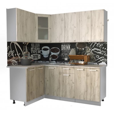 Кухонный гарнитур Мила 1,2х2,0 м (Дуб белый/Дуб серый) фабрика Интерлиния Кухонный гарнитур Мила 1,2х2,0 м (Дуб белый/Дуб серый) фабрика Интерлиния