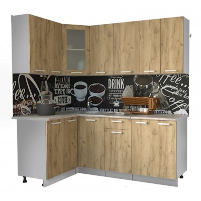 Кухонный гарнитур Мила 1,2х2,0 м (Дуб золотой/Дуб золотой) фабрика Интерлиния Кухонный гарнитур Мила 1,2х2,0 м (Дуб золотой/Дуб золотой) фабрика Интерлиния