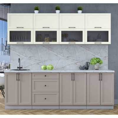 Готовая кухня Тренд Soft-touch 2,4Б (Белый/Луна) фабрика Интерлиния Готовая кухня Тренд Soft-touch 2,4Б (Белый/Луна) фабрика Интерлиния