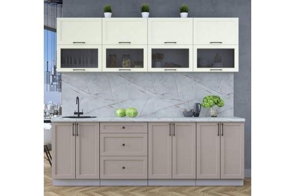 Готовая кухня Тренд Soft-touch 2,4Б (Белый/Луна) фабрика Интерлиния