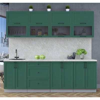 Готовая кухня Тренд Soft-touch 2,4Б (Изумруд/Изумруд) фабрика Интерлиния Готовая кухня Тренд Soft-touch 2,4Б (Изумруд/Изумруд) фабрика Интерлиния