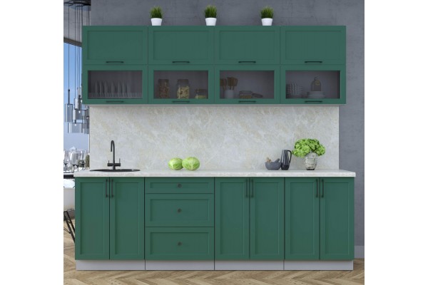 Готовая кухня Тренд Soft-touch 2,4Б (Изумруд/Изумруд) фабрика Интерлиния