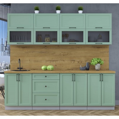 Готовая кухня Тренд Soft-touch 2,4Б (Мята/Мята) фабрика Интерлиния Готовая кухня Тренд Soft-touch 2,4Б (Мята/Мята) фабрика Интерлиния