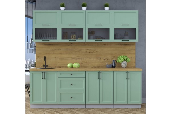 Готовая кухня Тренд Soft-touch 2,4Б (Мята/Мята) фабрика Интерлиния