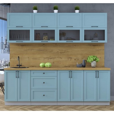 Готовая кухня Тренд Soft-touch 2,4Б (Океан/Океан) фабрика Интерлиния Готовая кухня Тренд Soft-touch 2,4Б (Океан/Океан) фабрика Интерлиния