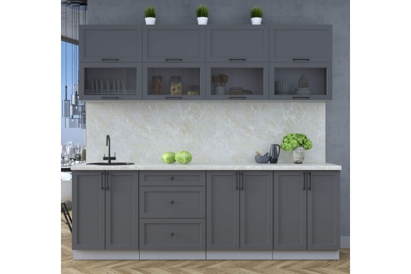 Готовая кухня Тренд Soft-touch 2,4Б (Пепел/Пепел) фабрика Интерлиния