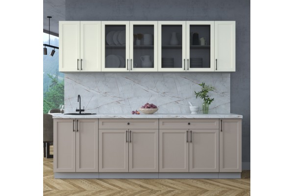 Готовая кухня Тренд Soft-touch 2,5А (Белый/Луна) фабрика Интерлиния