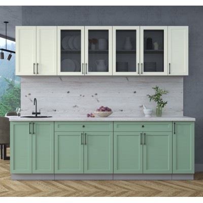 Готовая кухня Тренд Soft-touch 2,5А (Белый/Мята) фабрика Интерлиния Готовая кухня Тренд Soft-touch 2,5А (Белый/Мята) фабрика Интерлиния