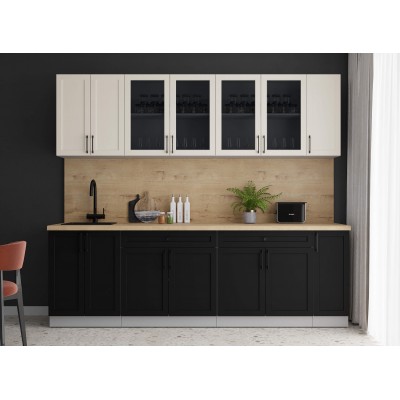 Готовая кухня Тренд Soft-touch 2,5А (Белый/Черный) фабрика Интерлиния Готовая кухня Тренд Soft-touch 2,5А (Белый/Черный) фабрика Интерлиния