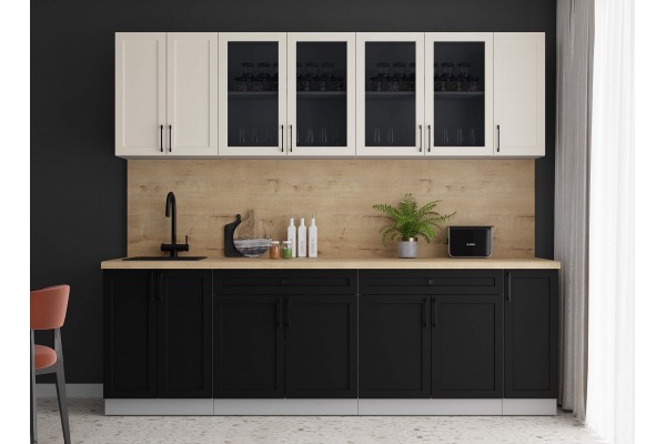 Готовая кухня Тренд Soft-touch 2,5А (Белый/Черный) фабрика Интерлиния