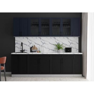 Готовая кухня Тренд Soft-touch 2,5А (Индиго/Черный) фабрика Интерлиния Готовая кухня Тренд Soft-touch 2,5А (Индиго/Черный) фабрика Интерлиния