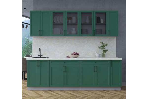 Готовая кухня Тренд Soft-touch 2,5А (Изумруд/Изумруд) фабрика Интерлиния