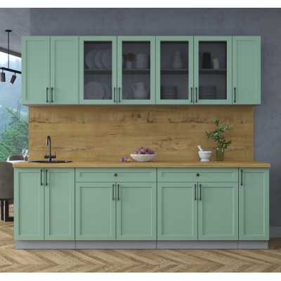 Готовая кухня Тренд Soft-touch 2,5А (Мята/Мята) фабрика Интерлиния Готовая кухня Тренд Soft-touch 2,5А (Мята/Мята) фабрика Интерлиния