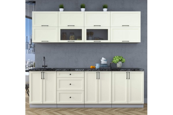 Готовая кухня Тренд Soft-touch 2,5Б (Белый/Белый) фабрика Интерлиния