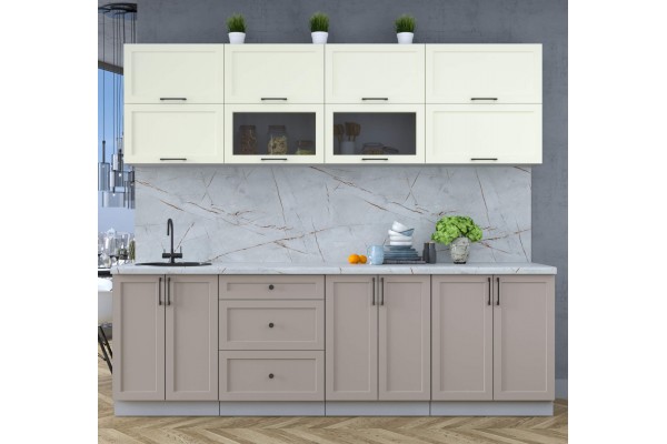 Готовая кухня Тренд Soft-touch 2,5Б (Белый/Луна) фабрика Интерлиния