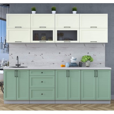 Готовая кухня Тренд Soft-touch 2,5Б (Белый/Мята) фабрика Интерлиния Готовая кухня Тренд Soft-touch 2,5Б (Белый/Мята) фабрика Интерлиния