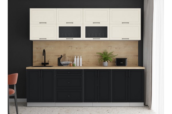 Готовая кухня Тренд Soft-touch 2,5Б (Белый/Черный) фабрика Интерлиния