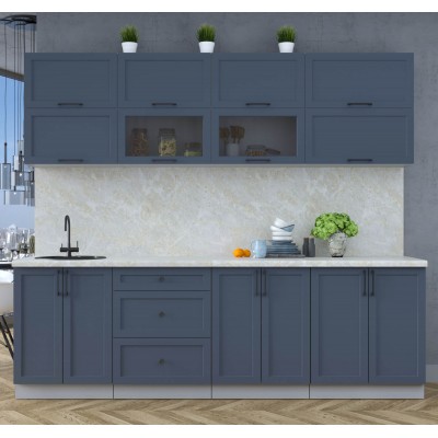 Готовая кухня Тренд Soft-touch 2,5Б (Индиго/Индиго) фабрика Интерлиния Готовая кухня Тренд Soft-touch 2,5Б (Индиго/Индиго) фабрика Интерлиния