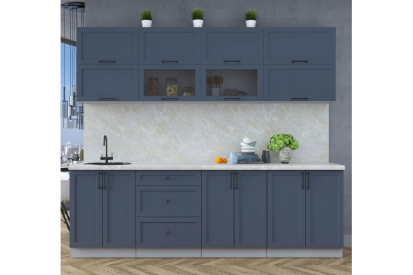 Готовая кухня Тренд Soft-touch 2,5Б (Индиго/Индиго) фабрика Интерлиния