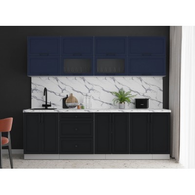 Готовая кухня Тренд Soft-touch 2,5Б (Индиго/Черный) фабрика Интерлиния Готовая кухня Тренд Soft-touch 2,5Б (Индиго/Черный) фабрика Интерлиния