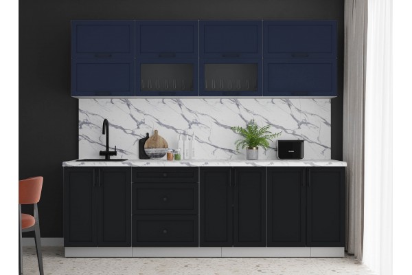 Готовая кухня Тренд Soft-touch 2,5Б (Индиго/Черный) фабрика Интерлиния