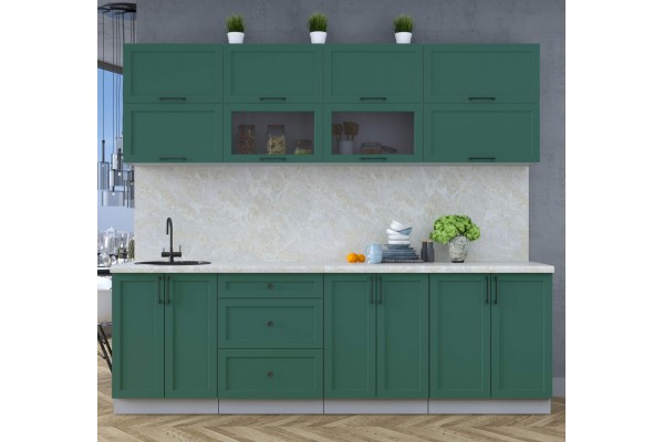 Готовая кухня Тренд Soft-touch 2,5Б (Изумруд/Изумруд) фабрика Интерлиния