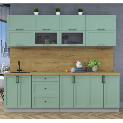 Готовая кухня Тренд Soft-touch 2,5Б (Мята/Мята) фабрика Интерлиния Готовая кухня Тренд Soft-touch 2,5Б (Мята/Мята) фабрика Интерлиния