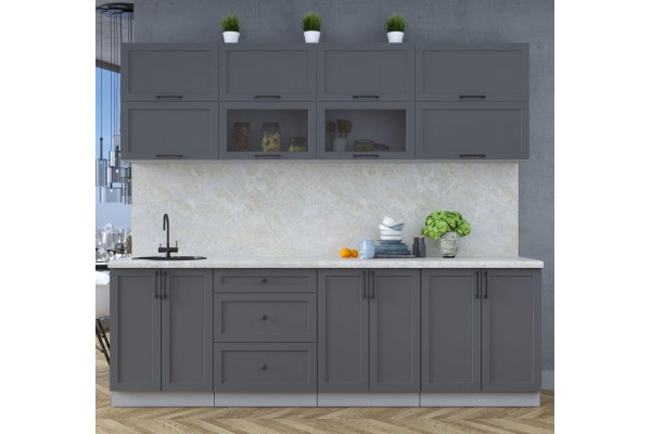 Готовая кухня Тренд Soft-touch 2,5Б (Пепел/Пепел) фабрика Интерлиния