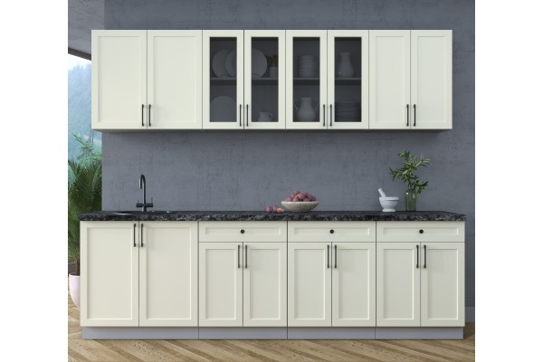 Готовая кухня Тренд Soft-touch 2,6А (Белый/Белый) фабрика Интерлиния