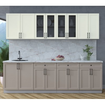 Готовая кухня Тренд Soft-touch 2,6А (Белый/Луна) фабрика Интерлиния Готовая кухня Тренд Soft-touch 2,6А (Белый/Луна) фабрика Интерлиния