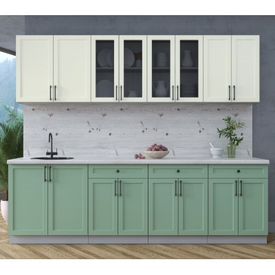 Готовая кухня Тренд Soft-touch 2,6А (Белый/Мята) фабрика Интерлиния Готовая кухня Тренд Soft-touch 2,6А (Белый/Мята) фабрика Интерлиния