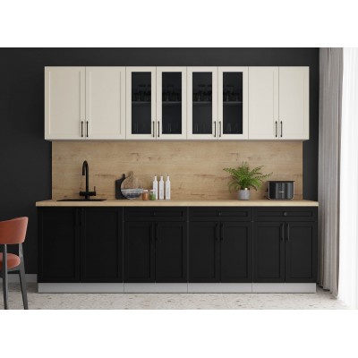 Готовая кухня Тренд Soft-touch 2,6А (Белый/Черный) фабрика Интерлиния Готовая кухня Тренд Soft-touch 2,6А (Белый/Черный) фабрика Интерлиния