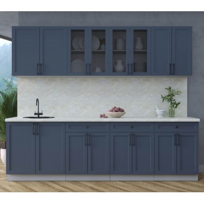 Готовая кухня Тренд Soft-touch 2,6А (Индиго/Индиго) фабрика Интерлиния Готовая кухня Тренд Soft-touch 2,6А (Индиго/Индиго) фабрика Интерлиния