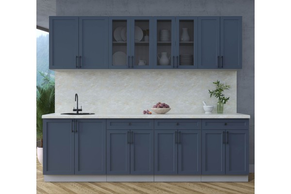 Готовая кухня Тренд Soft-touch 2,6А (Индиго/Индиго) фабрика Интерлиния