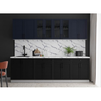 Готовая кухня Тренд Soft-touch 2,6А (Индиго/Черный) фабрика Интерлиния Готовая кухня Тренд Soft-touch 2,6А (Индиго/Черный) фабрика Интерлиния