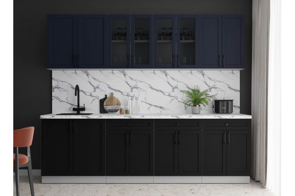 Готовая кухня Тренд Soft-touch 2,6А (Индиго/Черный) фабрика Интерлиния