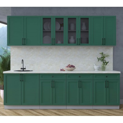 Готовая кухня Тренд Soft-touch 2,6А (Изумруд/Изумруд) фабрика Интерлиния Готовая кухня Тренд Soft-touch 2,6А (Изумруд/Изумруд) фабрика Интерлиния