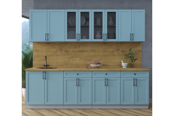 Готовая кухня Тренд Soft-touch 2,6А (Океан/Океан) фабрика Интерлиния