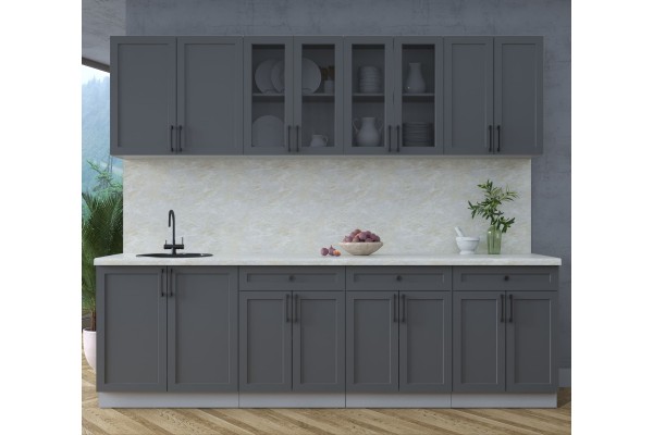 Готовая кухня Тренд Soft-touch 2,6А (Пепел/Пепел) фабрика Интерлиния