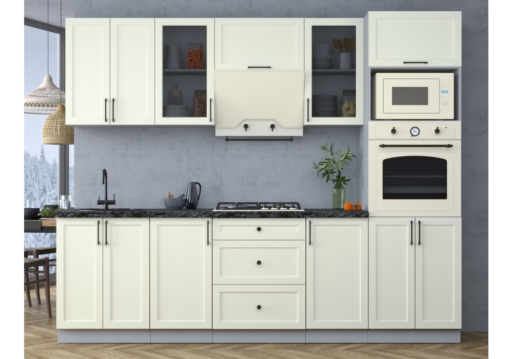 Готовая кухня Тренд Soft-touch 2,6В (Белый/Белый) фабрика Интерлиния в Минске Готовая кухня Тренд Soft-touch 2,6В (Белый/Белый) фабрика Интерлиния