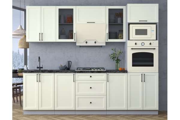 Готовая кухня Тренд Soft-touch 2,6В (Белый/Белый) фабрика Интерлиния
