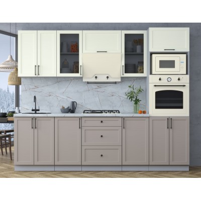 Готовая кухня Тренд Soft-touch 2,6В (Белый/Луна) фабрика Интерлиния Готовая кухня Тренд Soft-touch 2,6В (Белый/Луна) фабрика Интерлиния